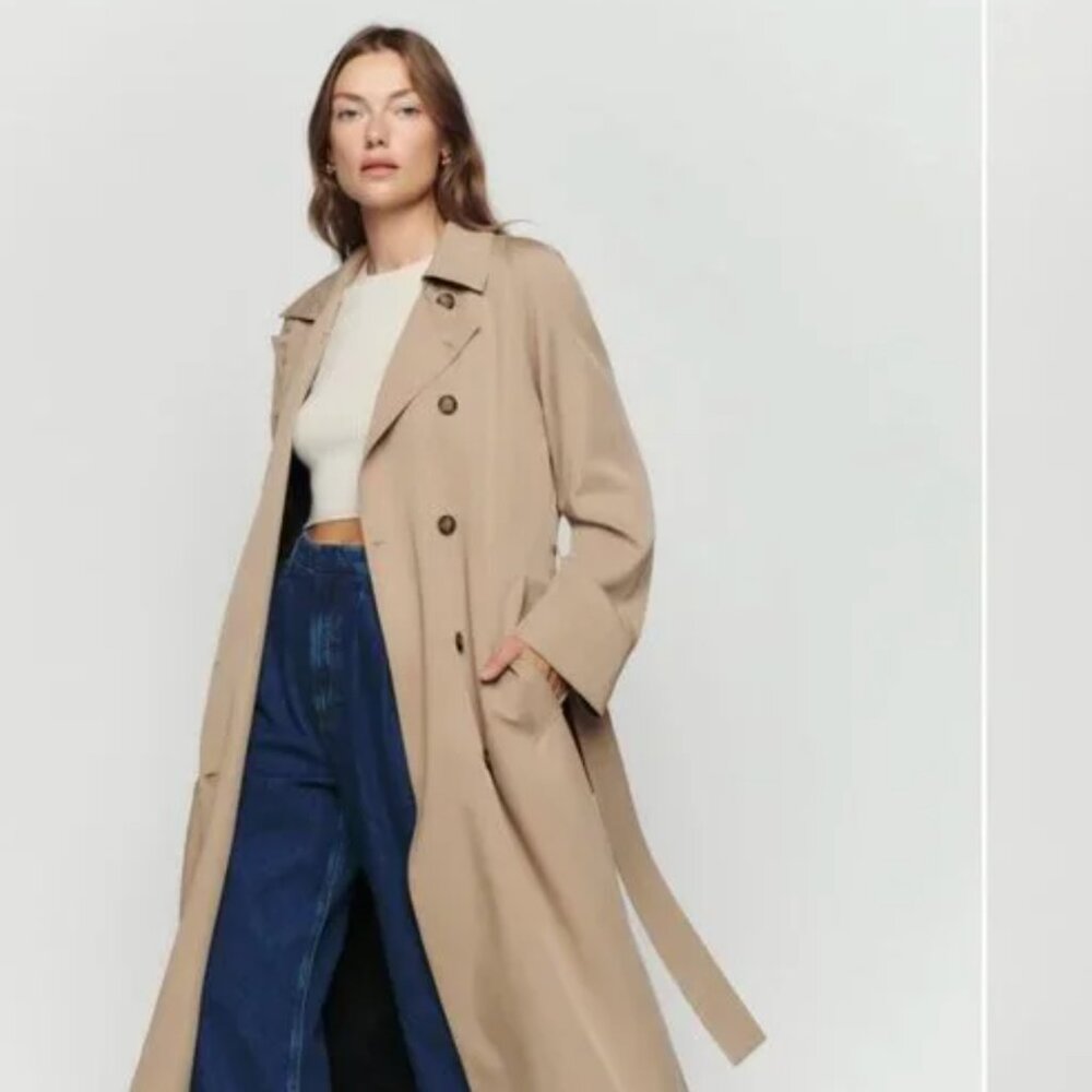 Reformation Kensington Trench in Khaki Size M